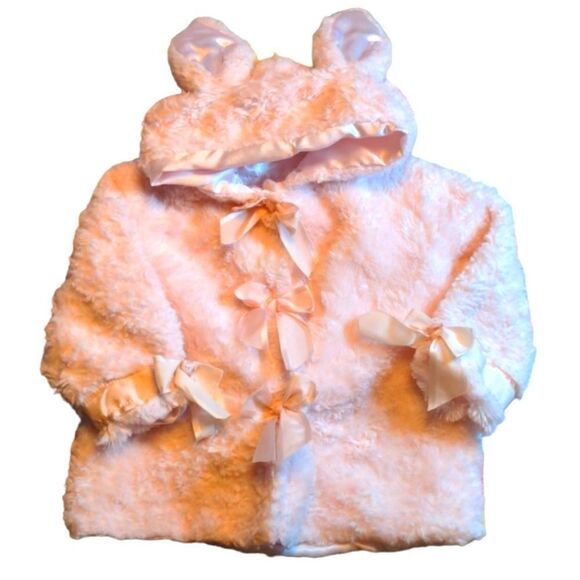 Bearington Baby pink fuzzy bunny coat‎ - Picture 1 of 10